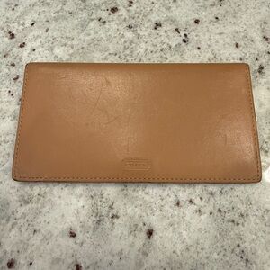 Coach Light Brown Leather Checkbook
